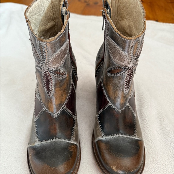 Freebird by Steven Multicolor Patchwork Heeled Boots - Picture 5 of 8